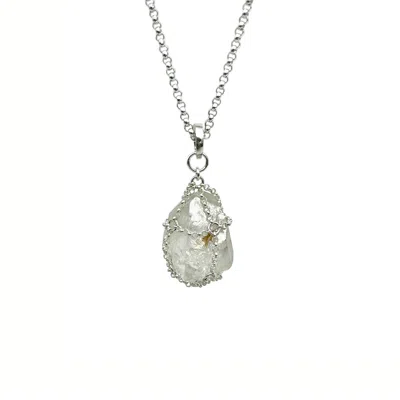 Mhart Women's Silver Caged Quartz Pendant
