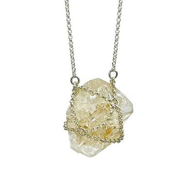 Mhart Women's Silver Chain Quartz Necklace