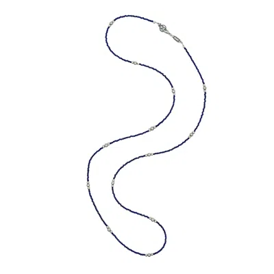 Mhart Women's Silver Lapis Necklace