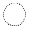 Mhart Women's Silver Linked Black Pearl Necklace In Metallic