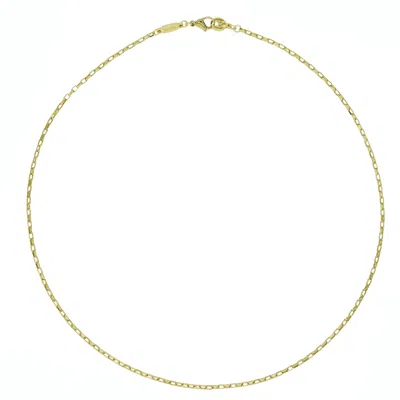 Mhart Women's Stainless Steel 18k Gold Paperclip Cable Chain Necklace
