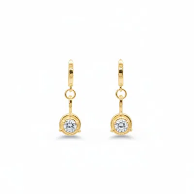 Mhart Women's Stardust Moissanite Dangle Earrings - Gold