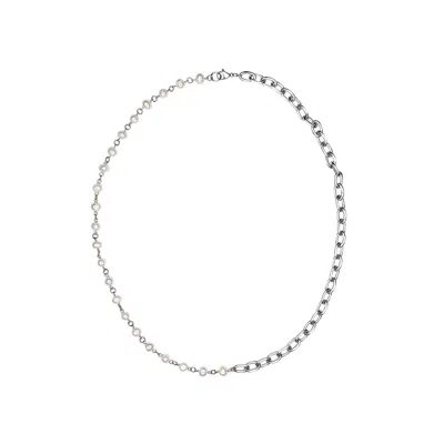Mhart Women's White / Silver Pearl Chain