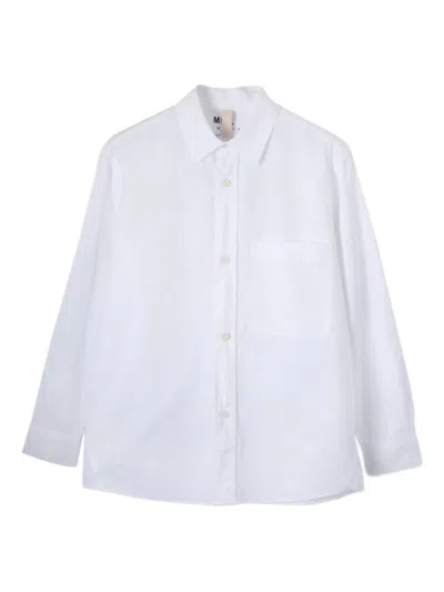 Mhl By Margaret Howell Basic Long-sleeved Shirt In White