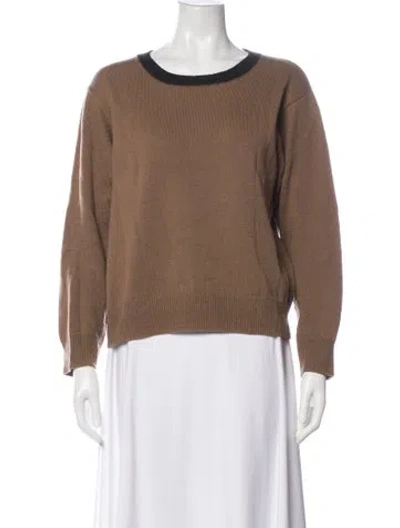 Pre-owned Mhl By Margaret Howell Cashmere Scoop Neck Sweater In Brown