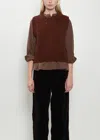 Mhl By Margaret Howell Chunky Pullover Merino Wool Vest In Brown