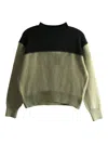 Mhl By Margaret Howell Colour-block Wool Sweater In Green