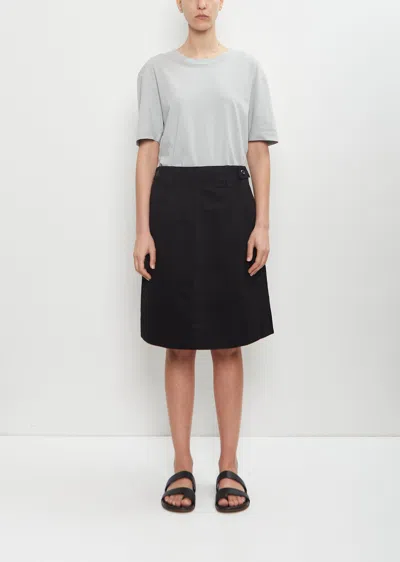 Mhl By Margaret Howell Cotton Button Belt Skirt In Off Black