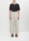 Mhl By Margaret Howell Cotton Linen Pleated Crop Trouser In Pale Stone