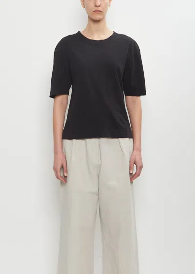 Mhl By Margaret Howell Cotton Linen Simple T-shirt In Black