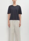 Mhl By Margaret Howell Cotton Linen Simple T-shirt In Navy
