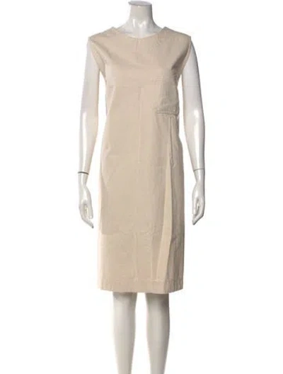 Pre-owned Mhl By Margaret Howell Crew Neck Knee-length Dress In Neutral