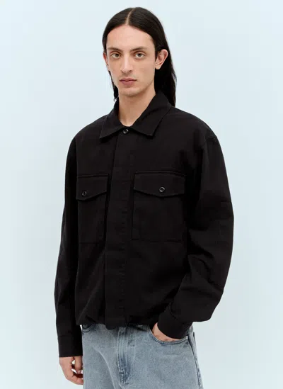 Mhl By Margaret Howell Drawcord Shacket In Black