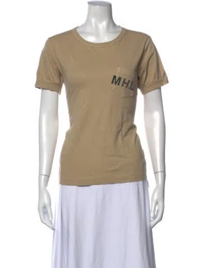 Pre-owned Mhl By Margaret Howell Graphic Print Crew Neck T-shirt In Neutrals
