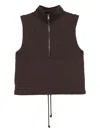 Mhl By Margaret Howell Half-zip Funnel-neck Top In Brown