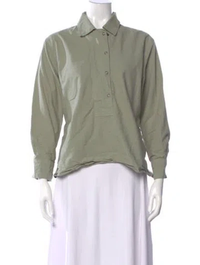 Pre-owned Mhl By Margaret Howell Long Sleeve Blouse In Green