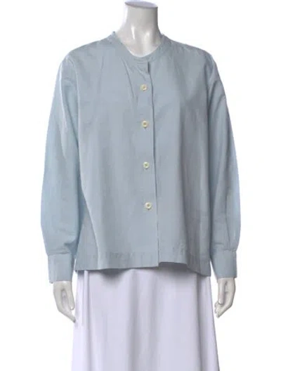 Pre-owned Mhl By Margaret Howell Long Sleeve Button-up Top In Blue