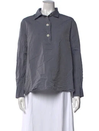 Pre-owned Mhl By Margaret Howell Long Sleeve Button-up Top In Gray