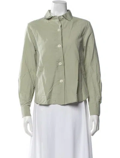 Pre-owned Mhl By Margaret Howell Long Sleeve Button-up Top In Green