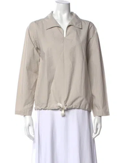 Pre-owned Mhl By Margaret Howell Long Sleeve Button-up Top In Neutrals