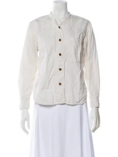 Pre-owned Mhl By Margaret Howell Long Sleeve Button-up Top In White