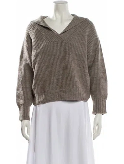 Pre-owned Mhl By Margaret Howell Merino Wool V-neck Sweater In Gray