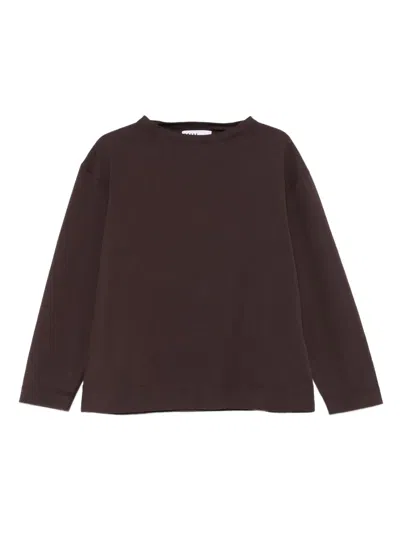 Mhl By Margaret Howell Mock-neck Sweatshirt In Brown