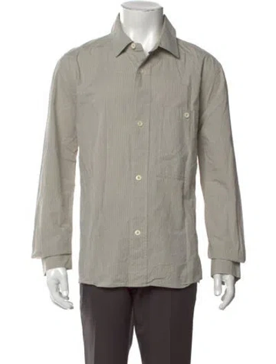 Pre-owned Mhl By Margaret Howell Plaid Print Long Sleeve Dress Shirt In Gray