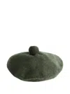 Mhl By Margaret Howell Pompom Wool Beret In Green