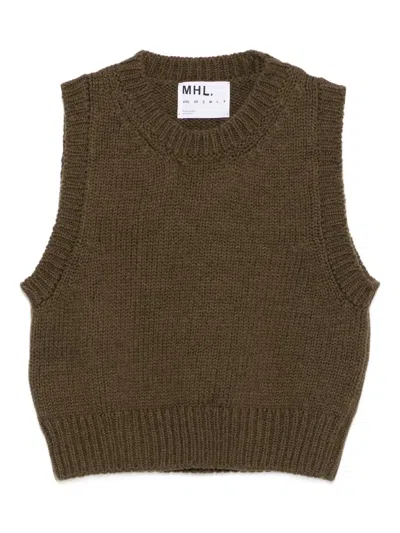 Mhl By Margaret Howell Round-neck Vest In Brown