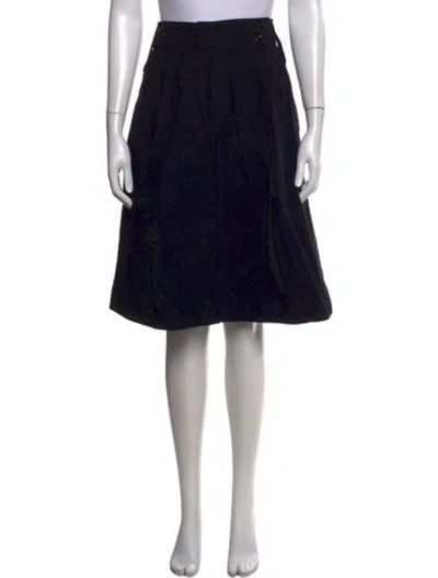 Pre-owned Mhl By Margaret Howell Ruffle Embellishment Midi Length Skirt In Black