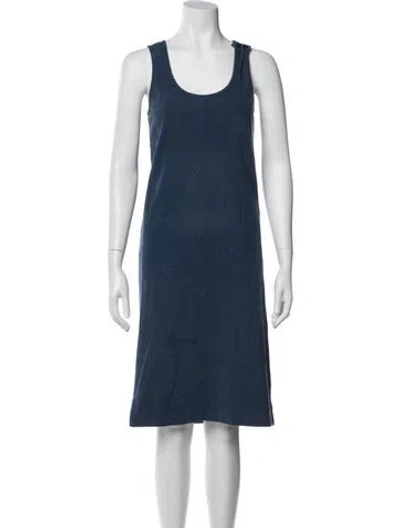 Pre-owned Mhl By Margaret Howell Scoop Neck Knee-length Dress In Blue