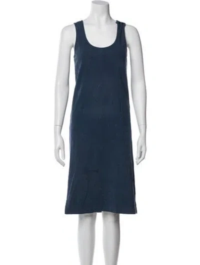 Pre-owned Mhl By Margaret Howell Scoop Neck Knee-length Dress In Blue