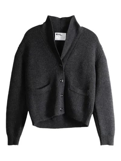 Mhl By Margaret Howell Shawl-collar Pocket Cardigan In Black
