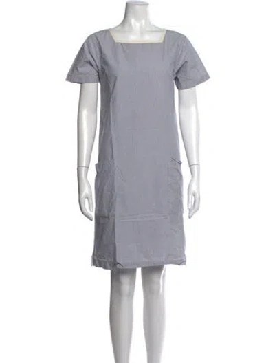 Pre-owned Mhl By Margaret Howell Striped Knee-length Dress In Blue