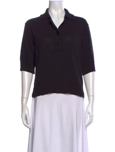 Pre-owned Mhl By Margaret Howell Three-quarter Sleeve Polo In Black
