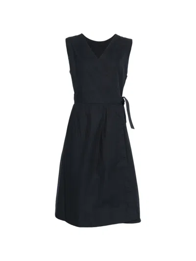 Mhl By Margaret Howell V-neck Midi Dress In Blue