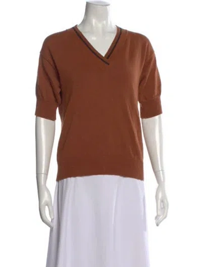 Pre-owned Mhl By Margaret Howell V-neck Sweater In Brown