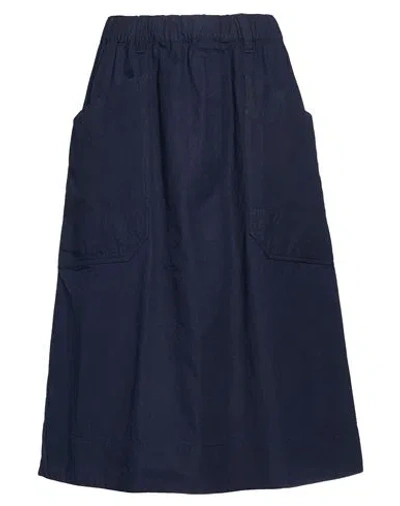Mhl By Margaret Howell Mhl. By Margaret Howell Woman Midi Skirt Midnight Blue Size M Cotton