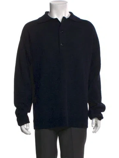Pre-owned Mhl By Margaret Howell Wool Collar Polo Sweater W/ Tags In Black