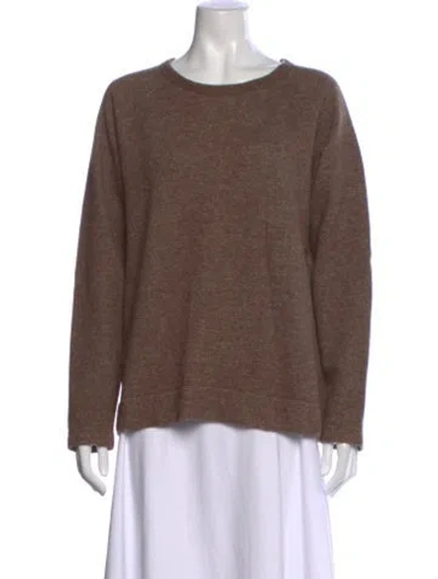 Pre-owned Mhl By Margaret Howell Wool Crew Neck Sweater In Brown