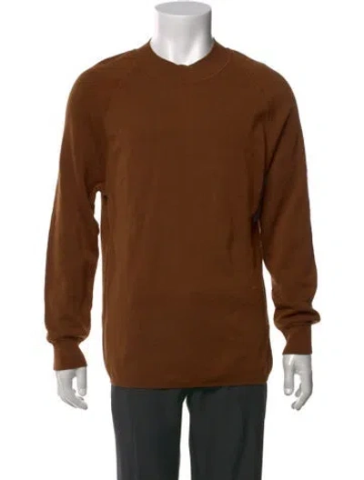 Pre-owned Mhl By Margaret Howell Wool Mock Neck Pullover In Brown