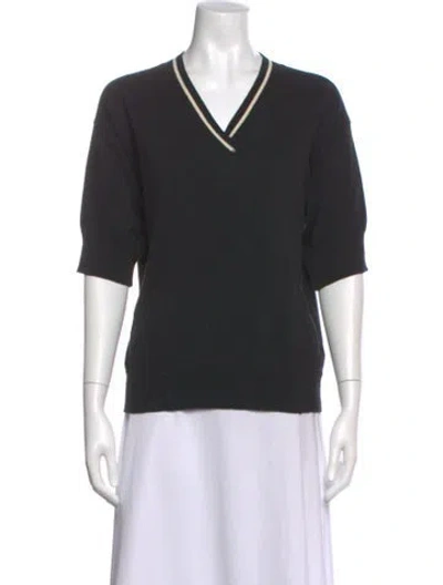 Pre-owned Mhl By Margaret Howell Wool V-neck Sweater In Black