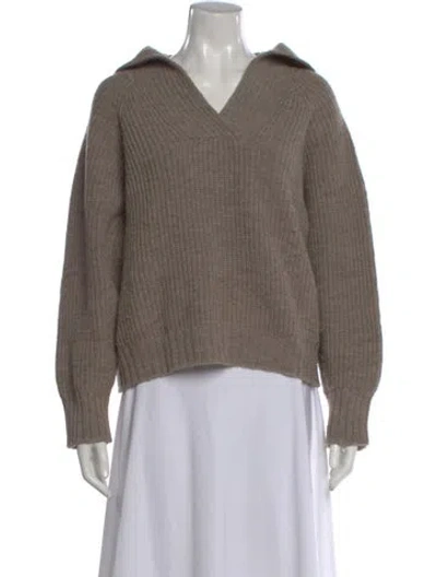 Pre-owned Mhl By Margaret Howell Wool V-neck Sweater In Neutral