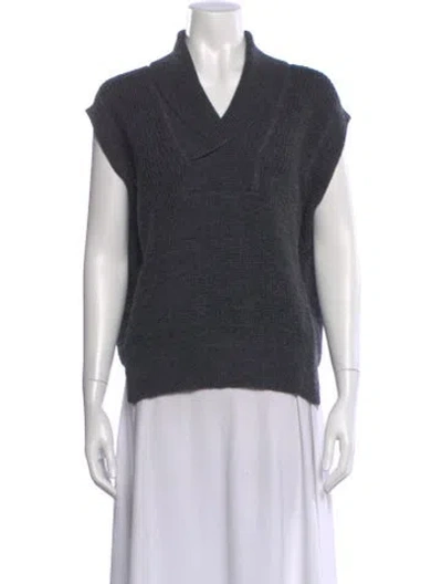 Pre-owned Mhl By Margaret Howell Wool V-neck Sweater W/ Tags In Gray