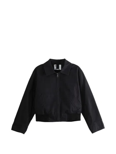Mhl By Margaret Howell Zip-up Cropped Jacket In Black