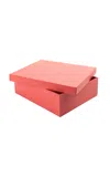 Mhstudios Personalized Angra Box In Hibiscus Pink Leather