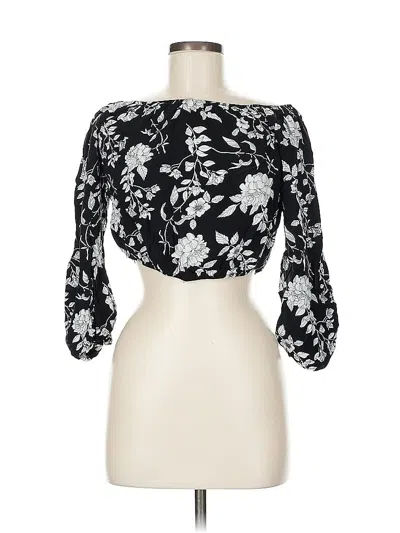 Pre-owned Mi Ami 3/4 Sleeve Blouse In Black