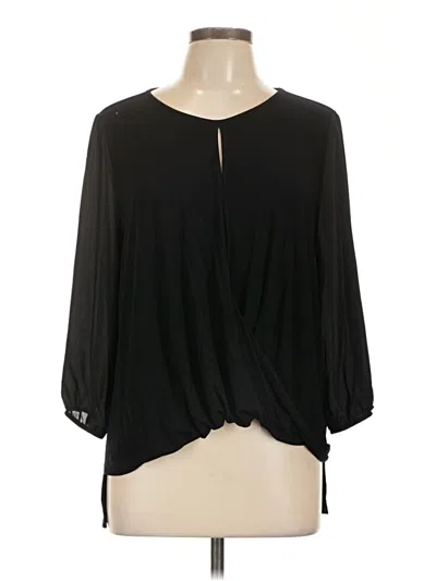 Pre-owned Mi Ami 3/4 Sleeve Blouse In Black