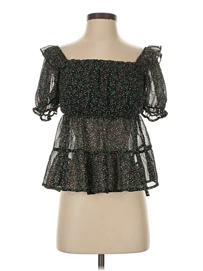 Pre-owned Mi Ami 3/4 Sleeve Blouse In Black